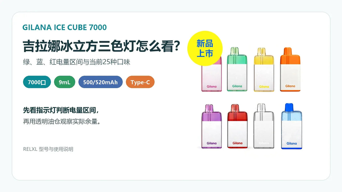 吉拉娜冰立方Gilana Ice Cube 7000三色灯与25种口味说明封面