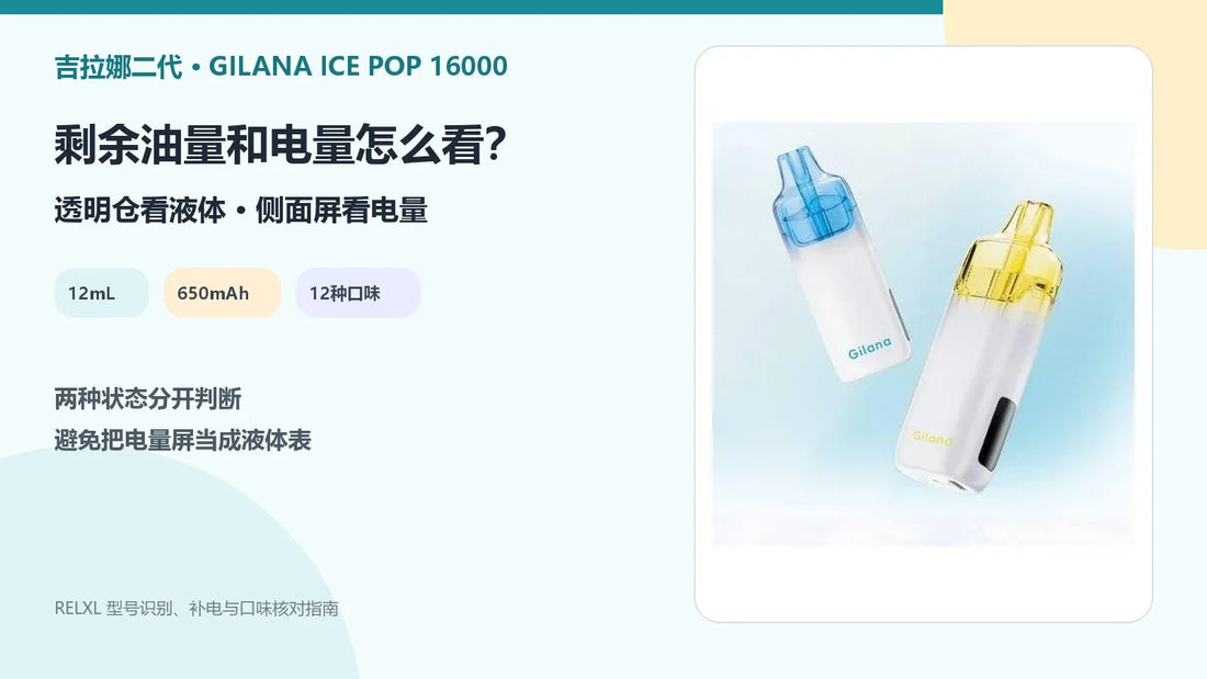 吉拉娜二代Gilana Ice Pop 16000可视油仓电量屏与12种口味指南封面