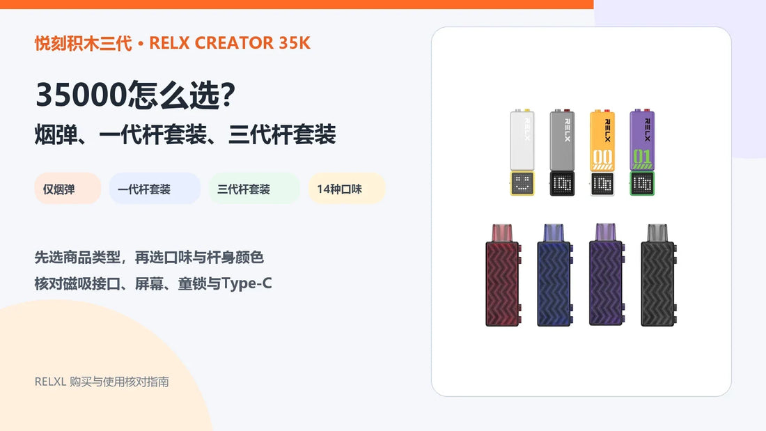 悦刻积木三代RELX Creator 35000烟弹与一代三代杆套装选择指南封面