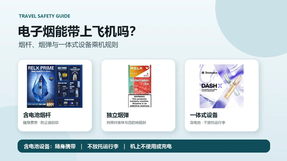 烟杆、烟弹与一体式电子烟乘机携带规则