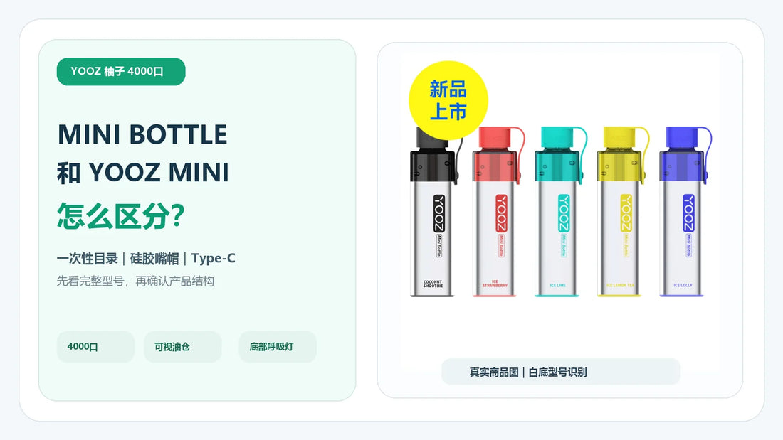 柚子 YOOZ Mini Bottle 4000 白底设备图与 YOOZ MINI 区别说明封面