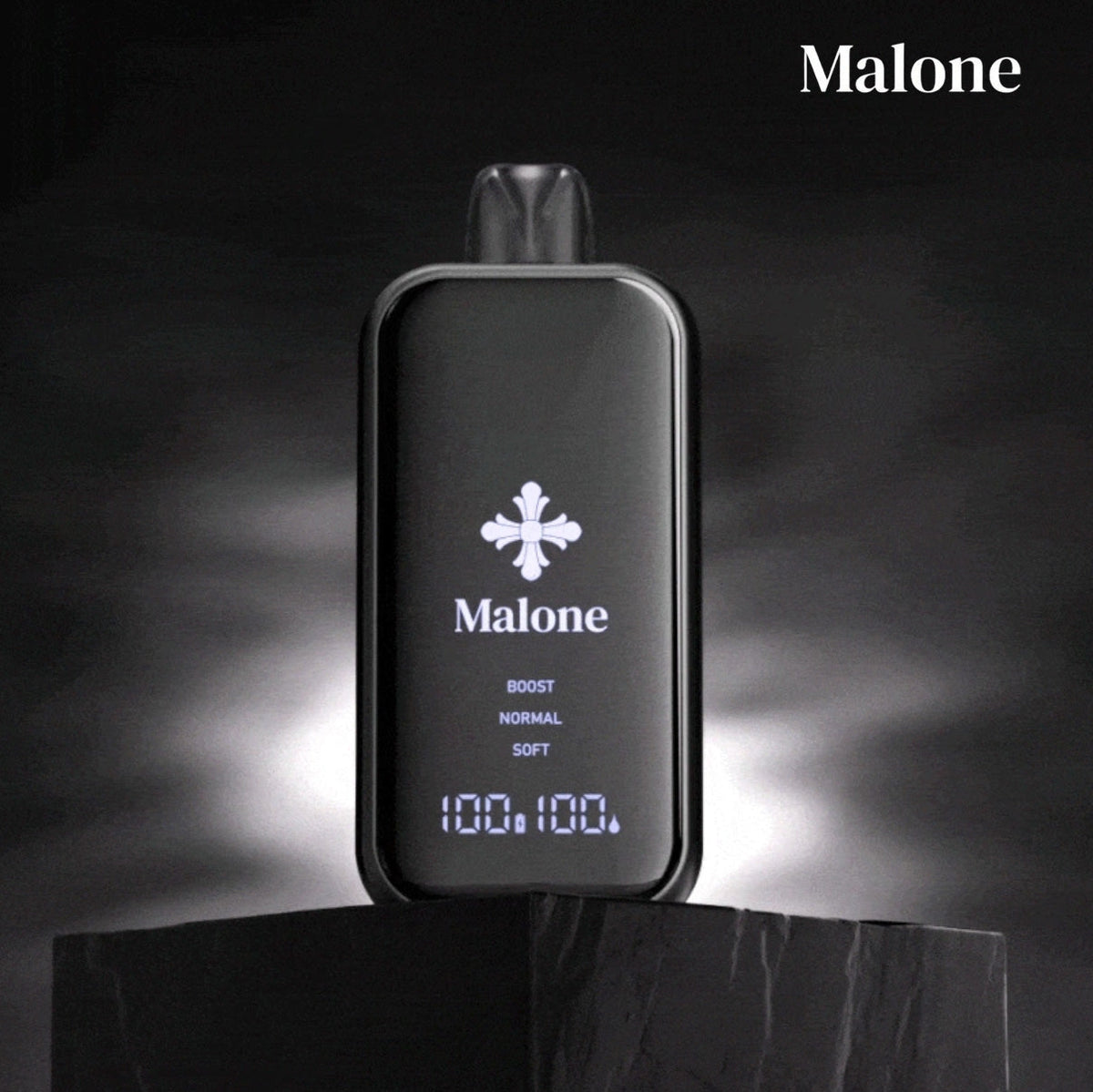正品Malone Bar马龙克罗心35000口金属全镜面高颜值屏幕三档功率可调一次性电子烟-多口味可选