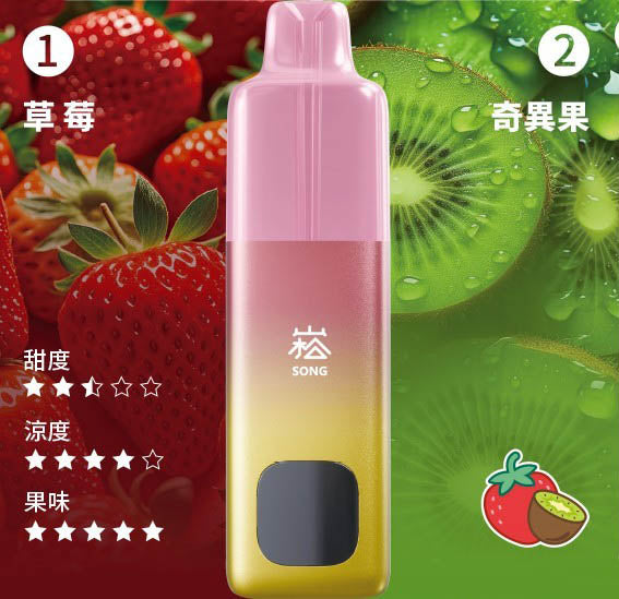 正品崧 SONG A66双头油仓双口味双萃激爽果味16000口一次性电子烟-多口味可选